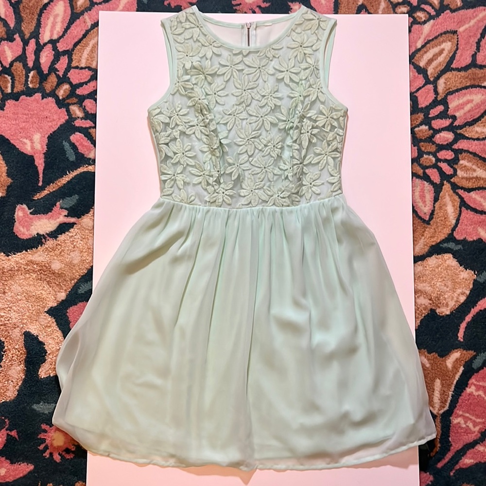 Mint, green sleeveless vintage inspired dress